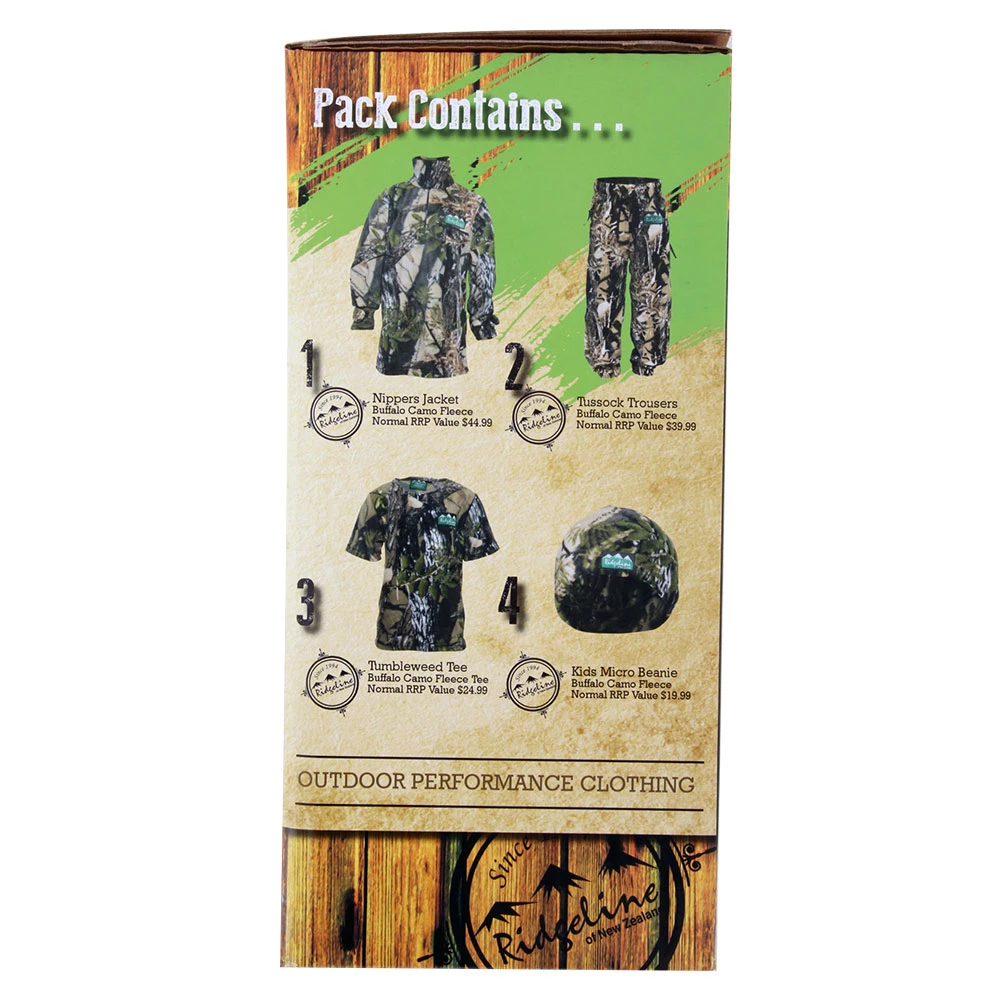 Ridgeline Kids 4 Piece Fleece Camo Clothing Pack Age 10 Years 3 Ridgeline Kids 4 Piece Fleece Camo Clothing Pack Age 10 Years