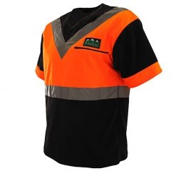 Ridgeline Forestry Spec Hi-Viz Fleece T-Shirt Black/Orange/Reflective