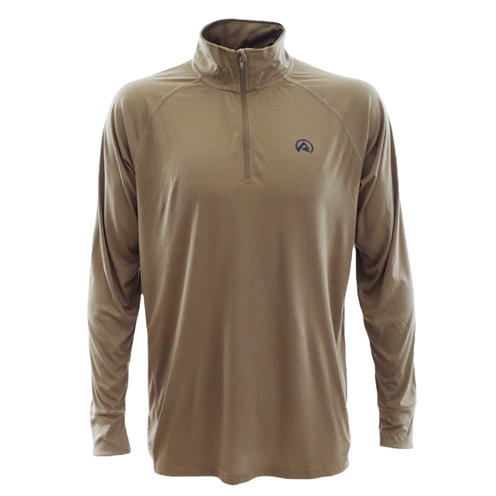 Ridgeline Micro Lite Zip Mens Long Sleeve Shirt Dark Khaki 4 Ridgeline Micro Lite Zip Mens Long Sleeve Shirt Dark Khaki - Image 2