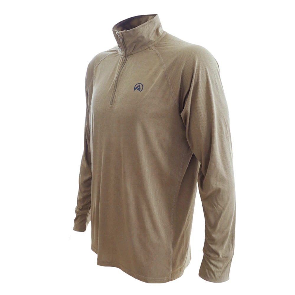 Ridgeline Micro Lite Zip Mens Long Sleeve Shirt Dark Khaki 5 Ridgeline Micro Lite Zip Mens Long Sleeve Shirt Dark Khaki - Image 3