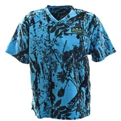 Ridgeline Heartland Fleece V-Neck Mens T-Shirt Blue Camo XS