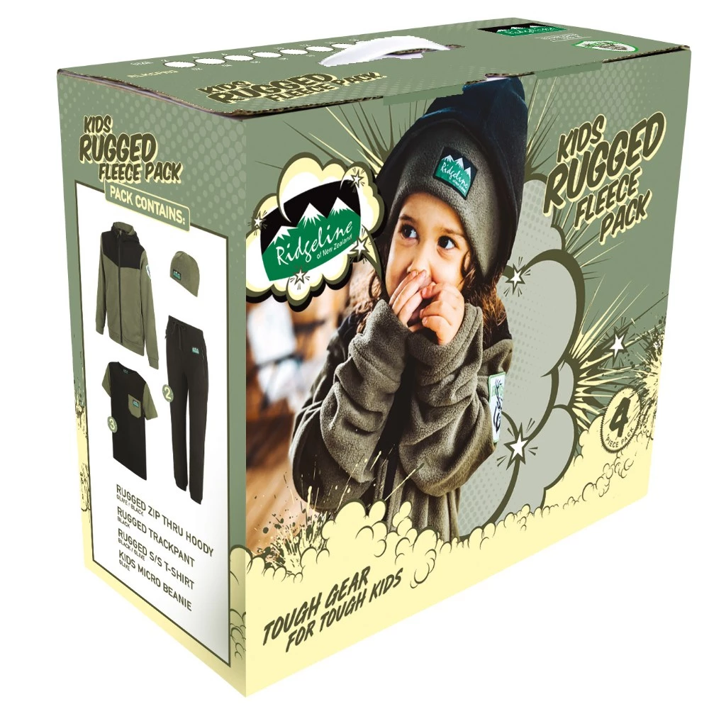 Ridgeline Rugged Kids 4 Piece Clothing Pack Field Olive/Black 3 Ridgeline Rugged Kids 4 Piece Clothing Pack Field Olive/Black